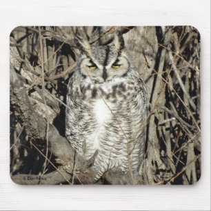 B51 Great Horned Owl Mouse Pad