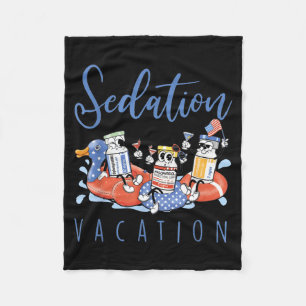 B52 Chill The Fourth Out Icu Nurse Benadryl Haldol Fleece Blanket