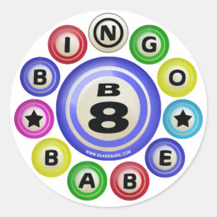 B8 Bingo Babe Classic Round Sticker