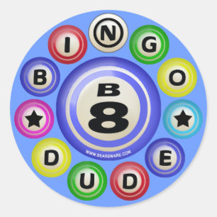 B8 Bingo Dude Classic Round Sticker