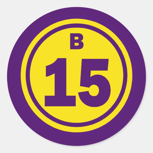 B-15 BINGO BALL CLASSIC ROUND STICKER (Front)
