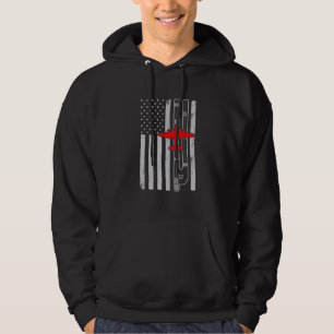 B-17 Flying Fortress Aeroplane American Flag Runwa Hoodie