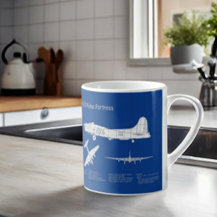 B-17 Flying Fortress - Aeroplane Blueprint Plan AB Coffee Mug