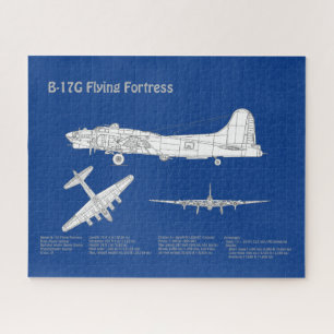 B-17 Flying Fortress - Aeroplane Blueprint Plan AB Jigsaw Puzzle