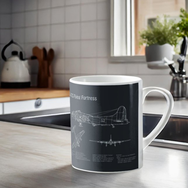 B-17 Flying Fortress - Aeroplane Blueprint Plans P Coffee Mug (Creator Uploaded)