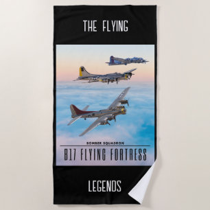 B-17 Flying FORTRESS BOMBER SQUADRON Beach Towel