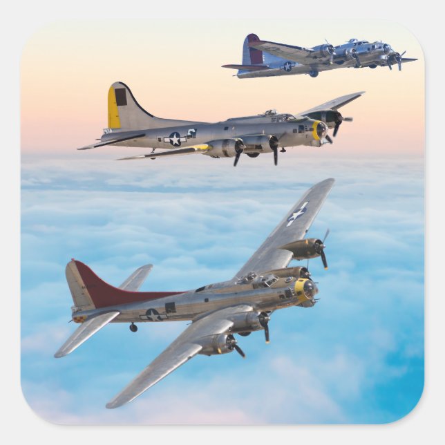 B-17 Flying FORTRESS BOMBER SQUADRON Square Sticker (Front)