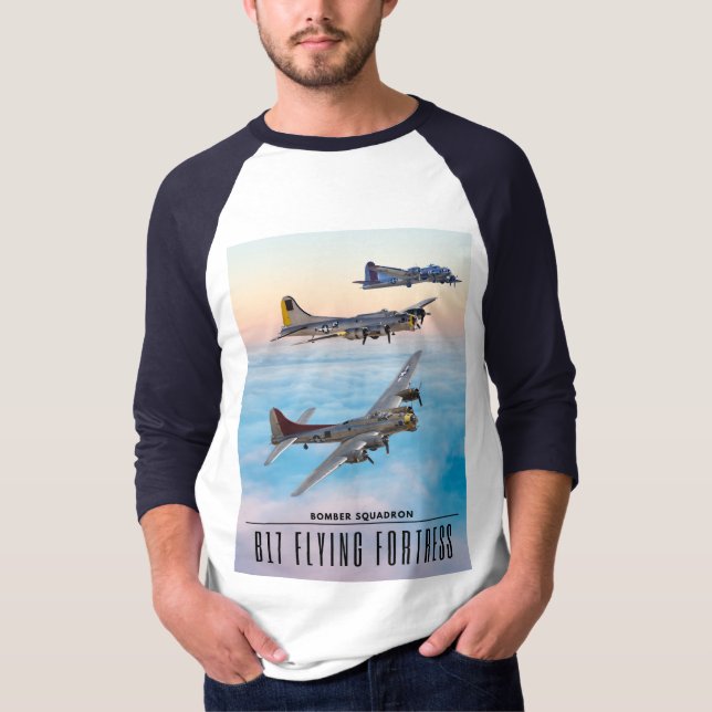 B-17 Flying FORTRESS BOMBER SQUADRON T-Shirt (Front)
