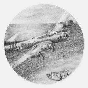 (B-17) Flying Fortress Classic Round Sticker