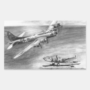 (B-17) Flying Fortress Rectangular Sticker