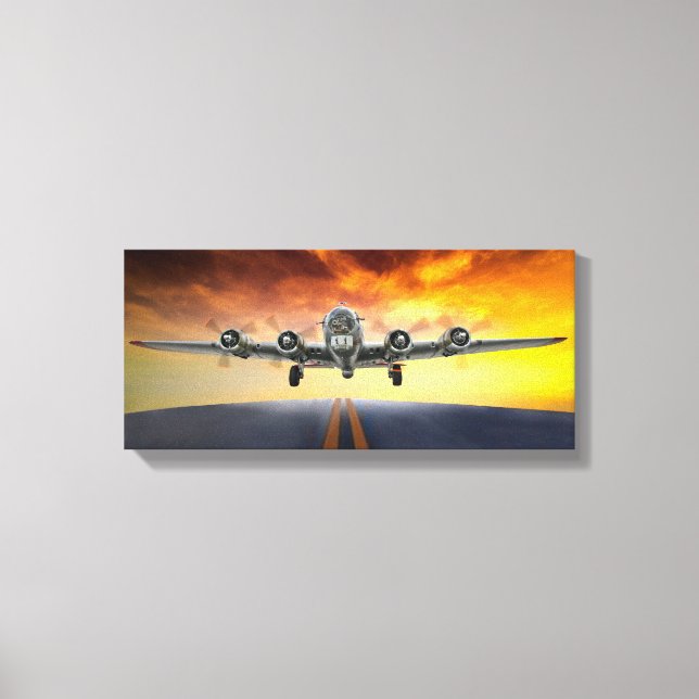 B-17 FLYING FORTRESS TAKEOFF CANVAS PRINT (Front)