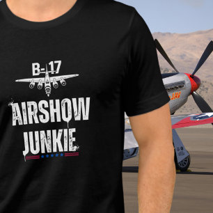 B-17 Vintage Aeroplane Airshow Junkie Aviation WWI Tri-Blend Shirt