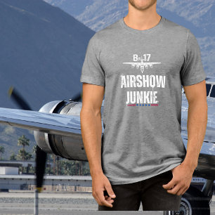 B-17 Vintage Aeroplane Airshow Junkie Aviation WWI Tri-Blend Shirt