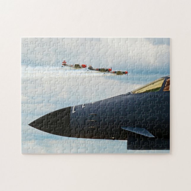 B-1 Bomber and WWII Fighters Jigsaw Puzzle (Horizontal)