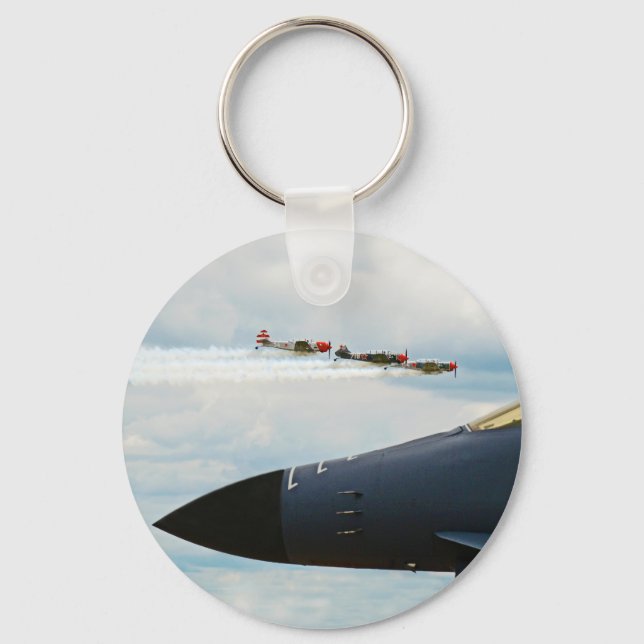 B-1 Bomber and WWII Fighters Key Ring (Front)