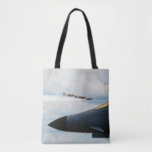 B-1 Bomber and WWII Fighters Tote Bag