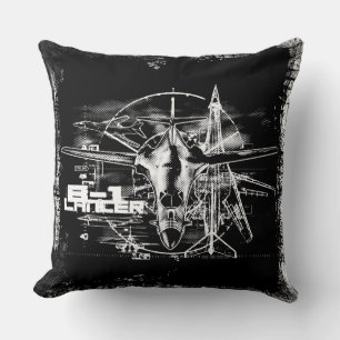 B-1 Lancer Grade A Cotton Throw Pillow 20x20