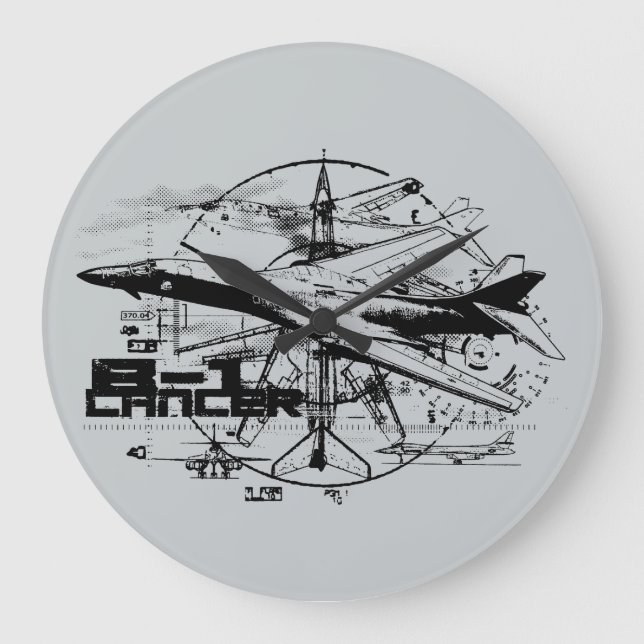 B-1 Lancer Round (Large) Wall Clock (Front)