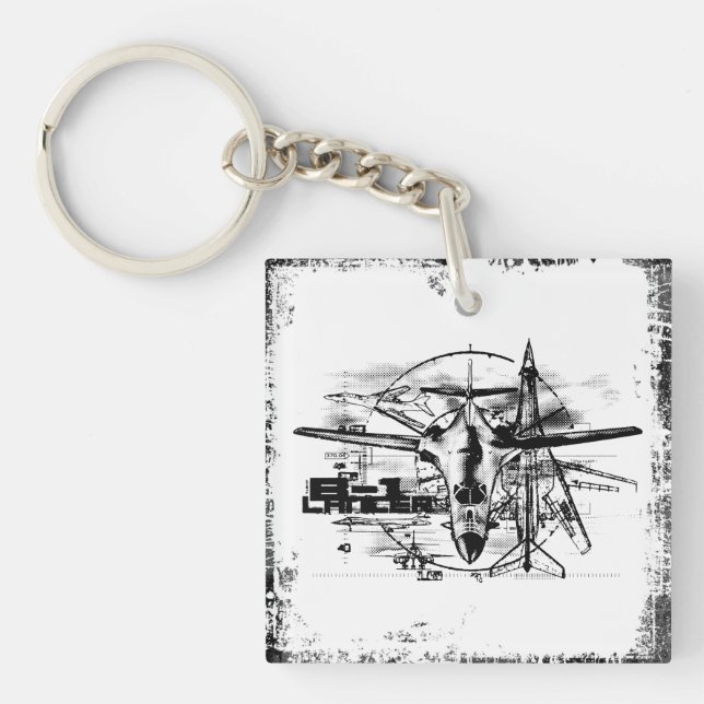 B-1 Lancer Square (double-sided) Keychain (Front)
