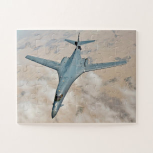 B-1B Bomber In-flight Wings Swept Fully Forward Jigsaw Puzzle