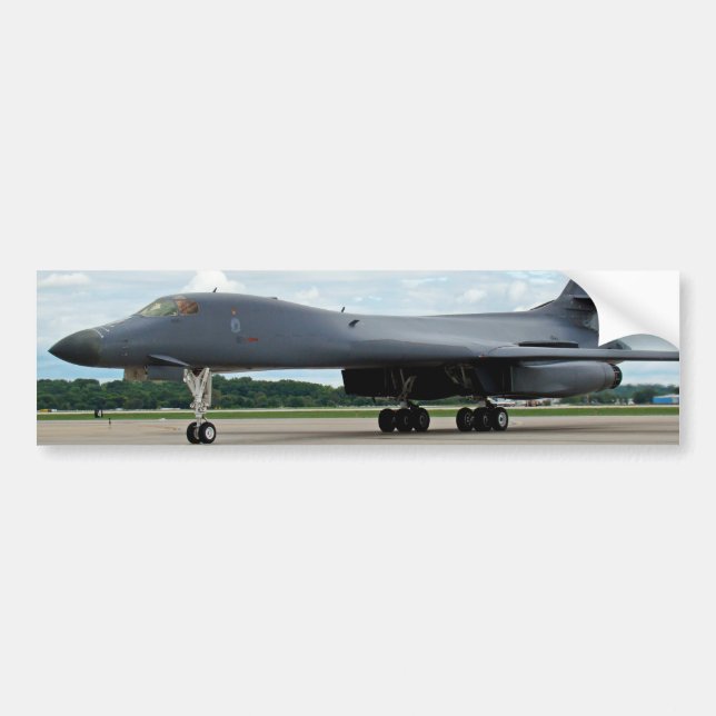 B-1B Lancer Bomber on Ground Bumper Sticker (Front)