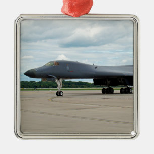 B-1B Lancer Bomber on Ground Metal Tree Decoration
