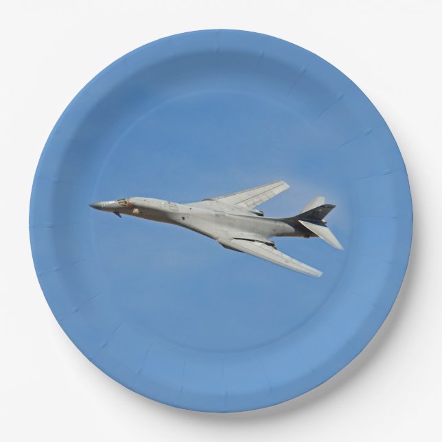 B-1B Lancer Bomber Wings Swept Paper Plate (Front)