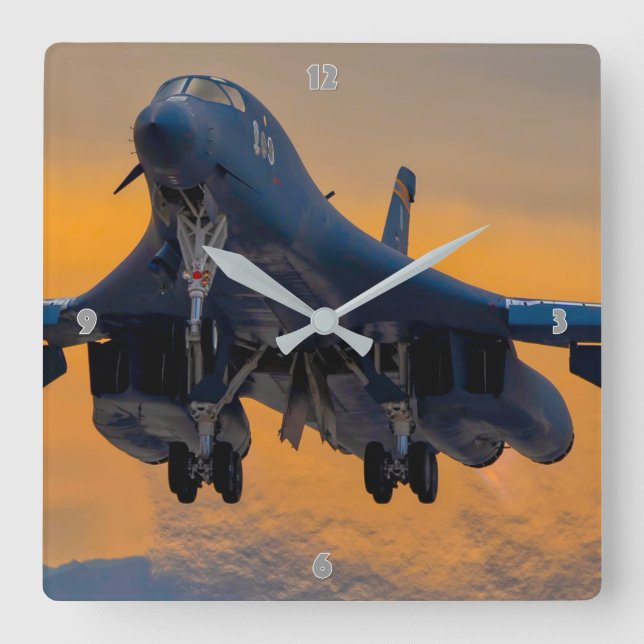 B-1B LANCER SQUARE WALL CLOCK (Front)
