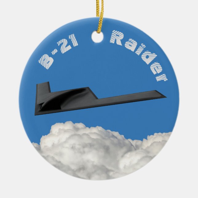 B-21 Raider Stealth Bomber Ceramic Tree Decoration (Front)