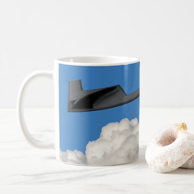 B-21 Raider Stealth Bomber Coffee Mug (With Donut)