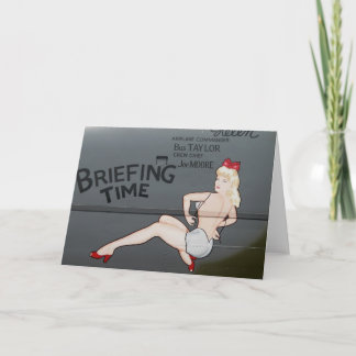 B-25 Briefing Time Nose Art Card
