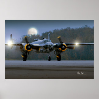 B-25 Mitchell at Night Poster