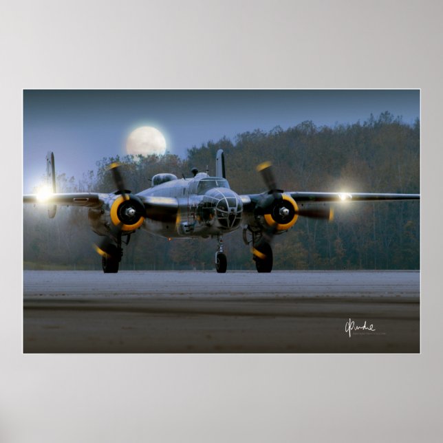 B-25 Mitchell at Night Poster (Front)