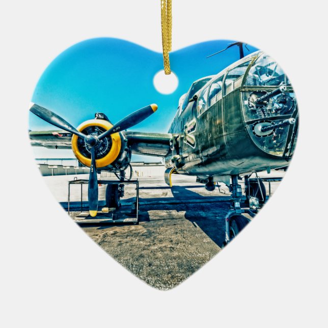 B-25 Mitchell Bomber Ceramic Tree Decoration (Front)