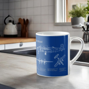 B-25B Mitchell Doolittle - Aeroplane Blueprint AD Coffee Mug