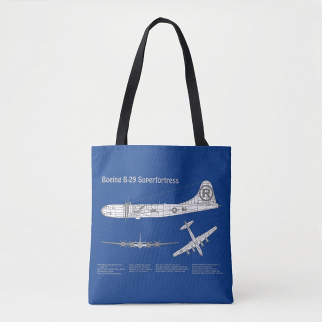 B-29 Superfortress - Aeroplane Blueprint Plans ABD Tote Bag (Front)