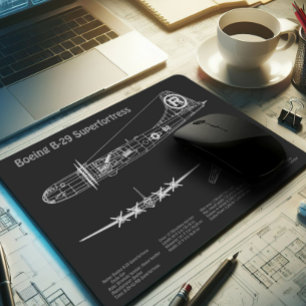 B-29 Superfortress - Aeroplane Blueprint Plans PD Mouse Pad