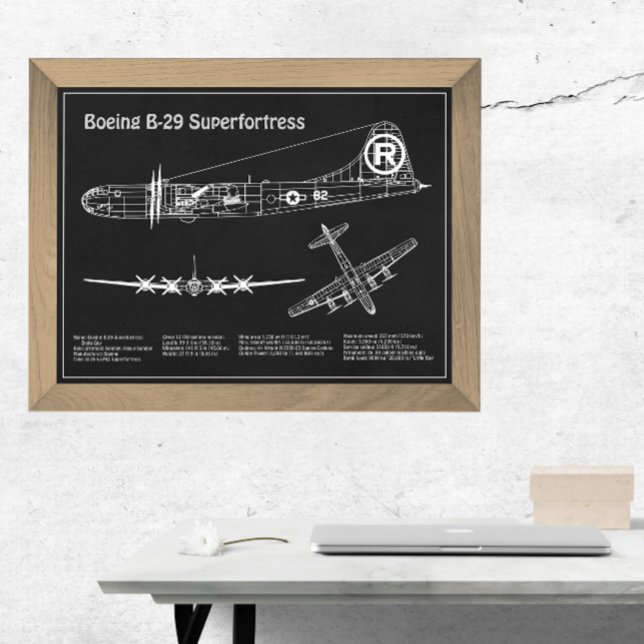 B-29 Superfortress - Aeroplane Blueprint Plans PD Photo Print (Creator Uploaded)