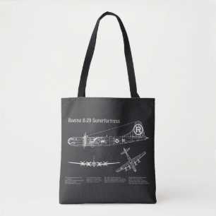 B-29 Superfortress - Aeroplane Blueprint Plans PD Tote Bag