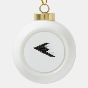 B-2 B2 Spirit Stealth Bomber Jet Plane 4th of July Ceramic Ball Christmas Ornament