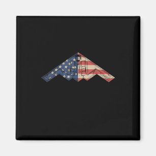 B-2 Bomber Stealth Aircraft Schematic American Fla Magnet