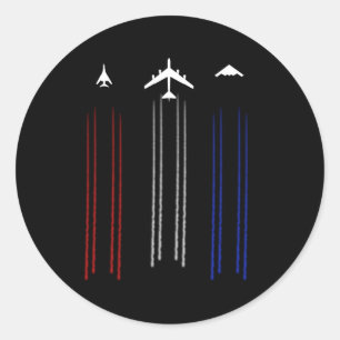 B-2 Spirit B-1 Lancer B-52 Bomber Aeroplane Classic Round Sticker