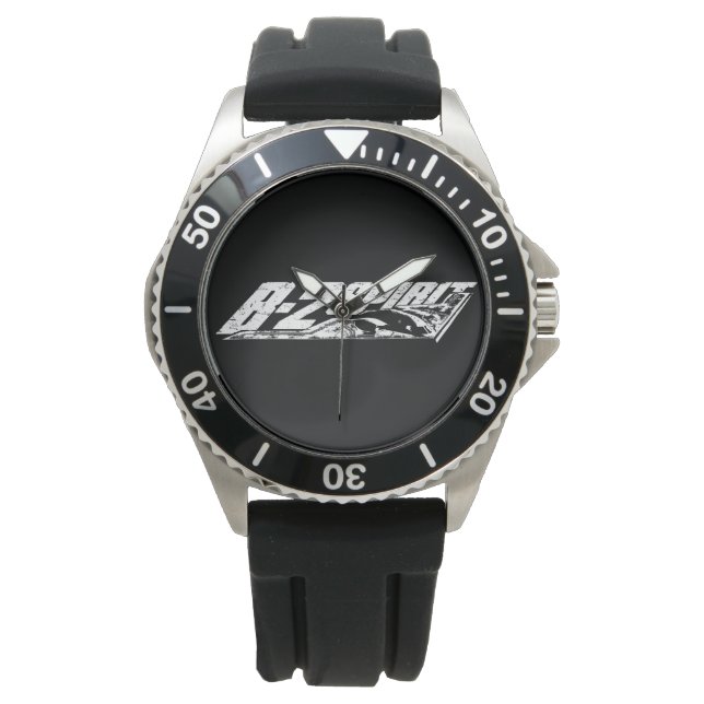 B-2 Spirit Crown Protector Black Rubber Watch (Front)