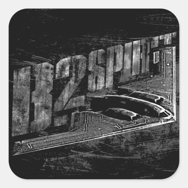 B-2 Spirit Square Stickers (Front)