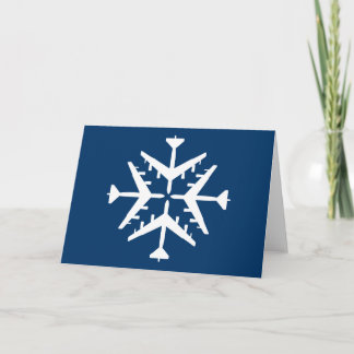 B-52 Aircraft Snowflake Holiday Card