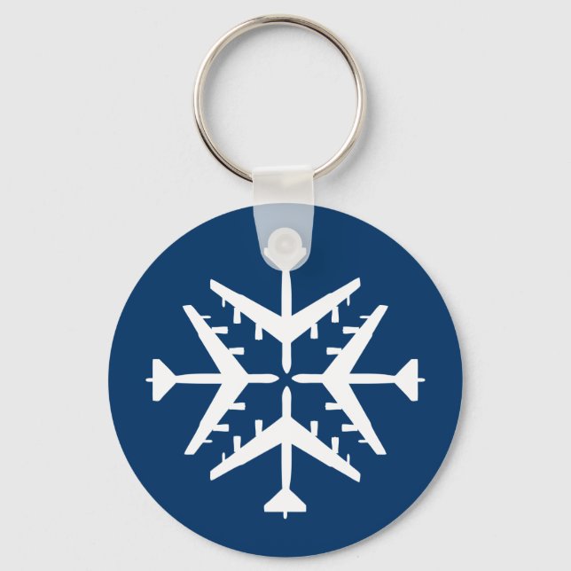 B-52 Aircraft Snowflake Key Ring (Front)