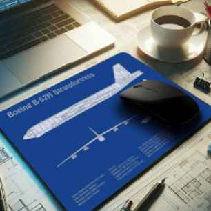 B-52 Stratofortress - Aeroplane Blueprint Plans AB Mouse Pad