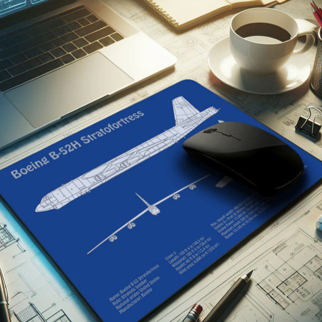 B-52 Stratofortress - Aeroplane Blueprint Plans AB Mouse Pad (Creator Uploaded)