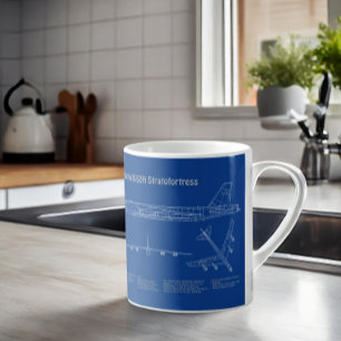 B-52 Stratofortress - Aeroplane Blueprint Plans AD Coffee Mug