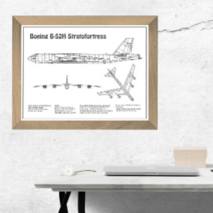 B-52 Stratofortress - Aeroplane Blueprint Plans BD Photo Print